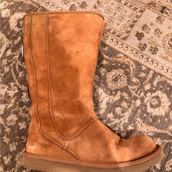 UGG Shoes - UGG Chestnut Zip-Front Suede Boot with Shearling